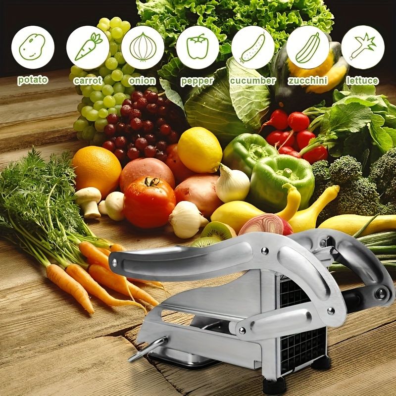 1pc French Fry Cutter, Commercial Restaurant French Fry Cutter Stainless Steel Potato Cutter Vegetable Potato Slicer With Suction Feet Cutter Potato Heavy Duty Cutter For Potatoes Carrots Cucumbers - JM Variety Store